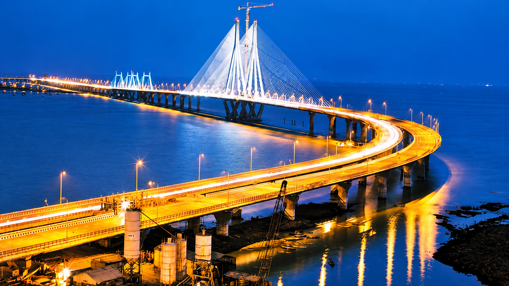 Mumbai Bandra Worli Sea Link at dusk
